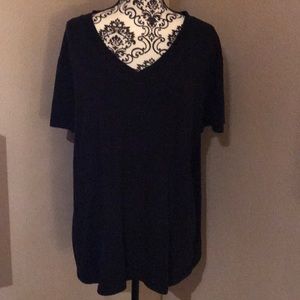 Black Stretchy V-Neck Tee